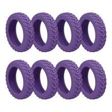 8pcs Cubiertas de Ruedas de Equipaje de Goma Duraderas - Protectores Silenciosos para Reparación de Neumáticos para Ruedas de Maletas, Colores Surtidos (Azul, Naranja, Púrpura, Amarillo, Negro), Cubiertas de Ruedas Silenciosas| Cubierta de Superficie Texturizada| Fundas de caucho sintético - Azul - Ver 1
