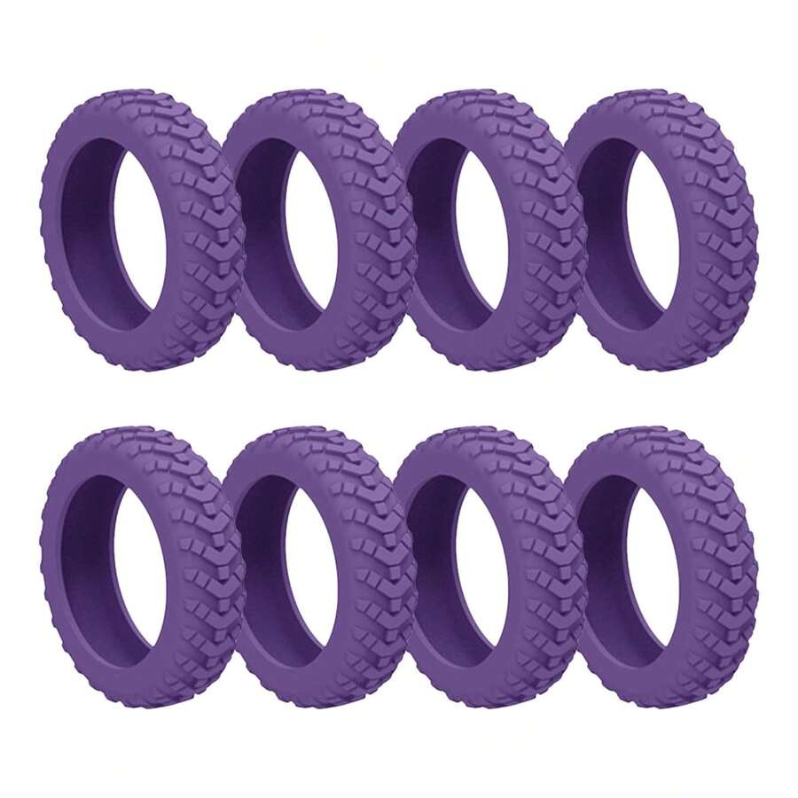 8pcs Cubiertas de Ruedas de Equipaje de Goma Duraderas - Protectores Silenciosos para Reparación de Neumáticos para Ruedas de Maletas, Colores Surtidos (Azul, Naranja, Púrpura, Amarillo, Negro), Cubiertas de Ruedas Silenciosas| Cubierta de Superficie Texturizada| Fundas de caucho sintético - Azul - Ver 1