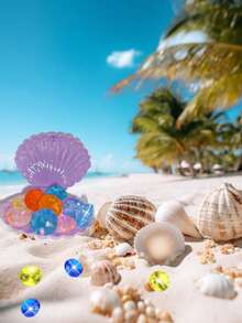 6pcs Diving Gems Pool Toys, Diamond Treasure Box Diving Gems Pirate Pool Toys Set, With Shell Box Game Gift - Multicolor - View 9