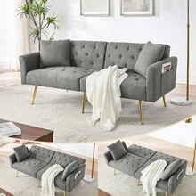 Sofa Bed Mattress - Gray + Teddy - View 1