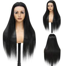 Women's Fashion 12-Inch Black Short Bob Wig - Medium Parted Straight Hair, Heat-Resistant Synthetic Fiber, Suitable For Daily Wear And Role Playing - Natural & Black - View 2