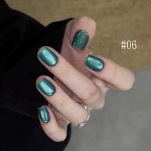 10毫升/瓶 孔雀石猫眼凝胶指甲油 - 湖绿色玻璃珠猫眼 - 2026新款高端深绿色猫眼凝胶指甲油美白迷你套装，适用于美甲沙龙DIY居家法式美甲，复活节情人节 - 彩色 - 查看 18