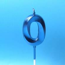 1支蓝色0-9数字菱形生日蛋糕蜡烛，冬季送给女性的礼物，房间装饰，礼品，生日蜡烛，生日装饰，生日快乐，蛋糕蜡烛，毕业季房间装饰 - 藍色 - 查看 4