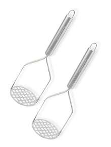 Machacador De Frijoles Papas Manual Cocina Acero Inoxidable Utensilios De Cocina 2 Piezas - Gris - Ver 2