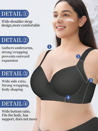 Sujetador con aros para mujer de talla grande - Levanta y da forma, uso diario sexy