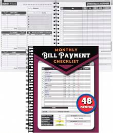 Montesy Efficient Monthly Bill Management Book 48 Months For Tracking And Payments To Enhances Financial Efficiency - Bill Tracker Notebook Plum - 查看 3