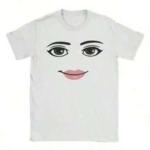 High Quality Novelty Robloxs Woman Face Game Meme Graphic T Shirts Men Women Fashion Short Sleeve T-Shirts Unisex Tops - trắng - Xem 9