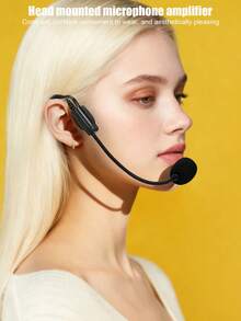 3.5mm Wired Headset Microphone, Black, Suitable For Teachers, Guides, Conferences, Amplifiers, Speakers, Office Presentations - Black - View 1