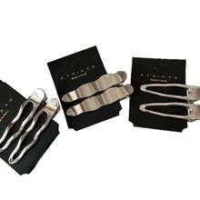 2pcs Solid Color Casual Zinc Alloy Minimalist Metal Silver Wave Line Geometric Rectangle Water Drop Alligator Hair Clips - Multicolor - View 8