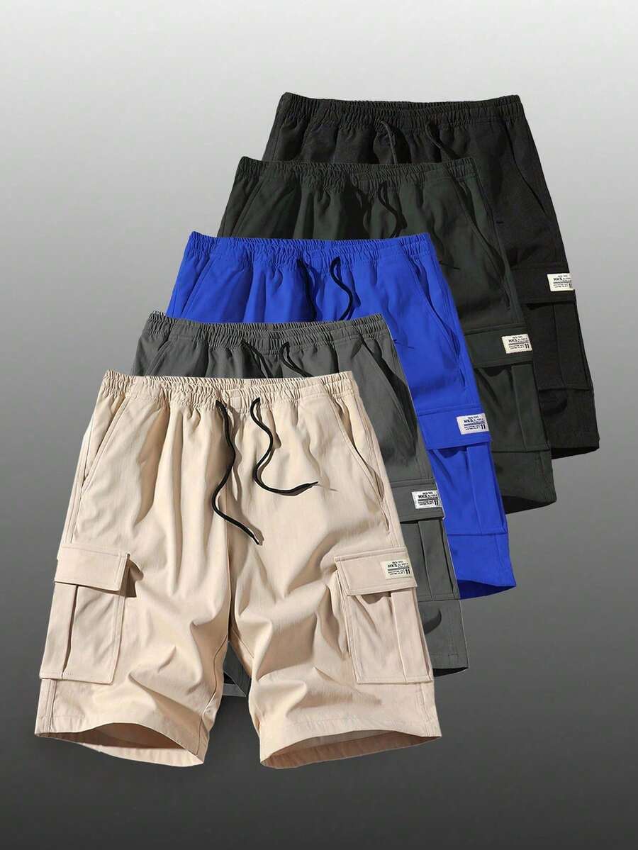 Plus Size Men's Casual Cargo Shorts, Loose Fit Outdoor Sports Pants Summer - Khaki - View 1