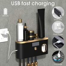 1pc Toothbrush Disinfection Stand And Drying Rack, 400mAh/Type-C Interface, Easy To Install, Suitable For Drying And Disinfecting Toothbrush And Cup, Essential Bathroom Item - Multicolor - View 6