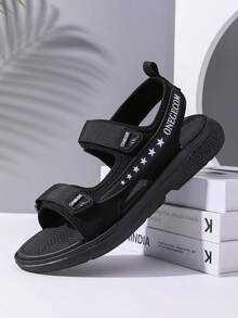 1双男士夏季新款防滑凉鞋，轻便户外商务鞋，透气简约沙滩鞋 - 黑色 - 查看 5