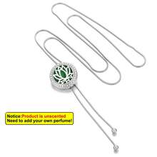 New Zirconia Flower Tree Of Life Aromatherapy Necklace Diffuser Pendant Long Tassel Necklaces Rhinestone Perfume Open Locket Pendants Necklaces Adjustable Size Women Sweater Chain Tassel Necklace DIY Accessories Gift - Round - View 10