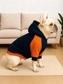 Dog Hooded Fleece T-Shirt Cat Warm Hoodie - Soft & Comfortable Daily Wear, Basic Hoodie, Winter Jacket, Cozy T-Shirt Suitable For All Pet Breeds - Multicolor - View 5