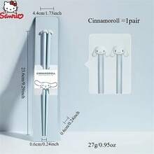 Sanrio 1/Pair Hello Kitty Cinnamon Roll Melody Chopsticks, New Single Set One Person One Chopstick Dish, Melody Split Anti Slip Couple Cartoon High Appearance, Suitable For Family Travel And Catering, Kitchen, Restaurant, Birthday, Wedding, Valentine's Day, New Year Gifts - Multicolor - View 3
