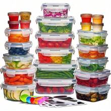 24X Clear Plastic Food Containers With Lids Microwave Freezer  Storage Boxes - Clear - View 1