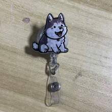 Retractable Badge Reel - Acrylic Clip For Nurses, Doctors And Medical Students - Fun Office Accessory, Dog Design - Clear - View 7
