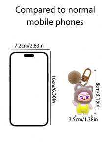 1pc Cute Flocked Waving Cat Keychain, Fluffy Cartoon Accessory Bag Charm, Small Ornament, Car Key Chain, Key Lanyard, Keyring, Keychain Accessories, Keychains, Couples Keychain, Gift For Women, Christmas Gift, Christmas Stocking Stuffer, Birthday Gift, Friend Gift, Holiday Gift, Event Souvenir, Party Favor - Multicolor - View 7