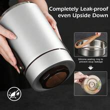 1500ml 304 Stainless Steel Insulated Lunch Box, Portable 3‑Layer Vacuum Insulation Container For Hot Food, Soup & Meals At Work, Office, Outdoor & Travel - 銀色 - 查看 5