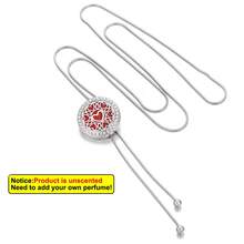 New Zirconia Flower Tree Of Life Aromatherapy Necklace Diffuser Pendant Long Tassel Necklaces Rhinestone Perfume Open Locket Pendants Necklaces Adjustable Size Women Sweater Chain Tassel Necklace DIY Accessories Gift - Round - View 17