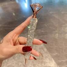 1pc Luxury Diamond Ballpoint Pen, Sparkling Cubic Zirconia Creative Gift Pen, Suitable For Students And Teachers, High-Quality Material, Ideal Gift, Valentine's Day Present - 1 Item - View 3