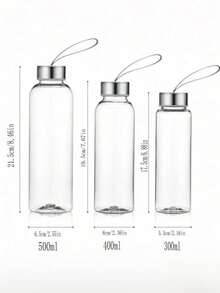 3 أحجام (300 مل ، 400 مل ، 500 مل) زجاجات مياه رياضية شفافة، محمولة وقابلة لإعادة الاستخدام، سهلة التنظيف، هدية مثالية للعودة إلى المدرسة للسفر والتخييم والدراجات والأنشطة الخارجية - متعدد الألوان - مشاهدة 5