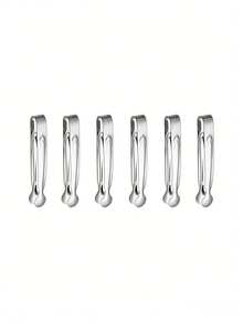 1/6/12/24入組不鏽鋼小方糖夾，多功能水果和食品夾，糖果夾，非常適合廚房、餐廳、咖啡館、甜點店、糖果店等 - 銀色 - 查看 8