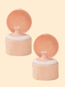 2pcs/Set Portable Loose Powder Puff With Storage Box - Includes Soft Sponge Puff, Can Hold 50g Loose Powder, For Face And Body Powder Cosmetic Storage, Cosmetic Storage Solution | Colorful Design | Soft Sponge Puff, Makeup Storage Box - UV Protection,Giveaways,Travel,Cheap Stuff,Travel Essential - Multicolor - View 14