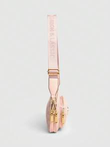 New Fashion Classic Versatile Solid Color PU Waterproof Fabric Diamond Pattern Design Retro Fashion Metal Decor Square Shoulder Bag - Pink - View 11