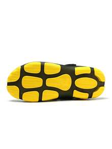 1双男士轻便舒适镂空防滑花园鞋男士网面夏季凉鞋男士休闲户外防滑厚底沙滩拖鞋（鞋面随机不对称印花） - 黃色 - 查看 5