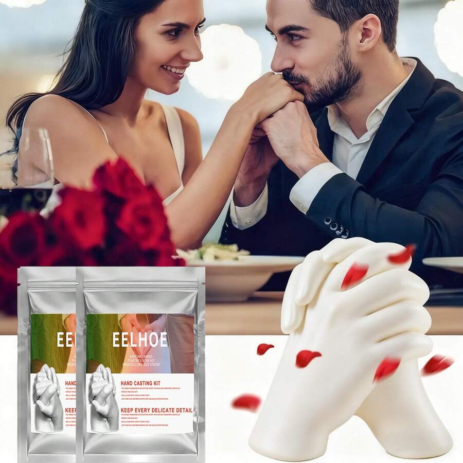 Kit de moldes de manos 3D para fundición, polvos para clonar, juego de polvos para modelar pies, pareja, impresión de San Valentín, bebé, bricolaje, modelo 3D, mano, día - Blanco - Ver 1