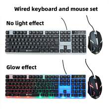 Teclado con sensación mecánica con cable de 104 teclas y juego de mouse con retroiluminación LED RGB, ideal para juegos y uso de oficina - Multicolor - Ver 11