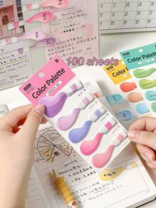 1张/4张渐变色调色板便利贴 - 美观日记文具便利贴，办公学习用品，可重复使用的计划索引标签，书籍，颜色编码 - 彩色 - 查看 4