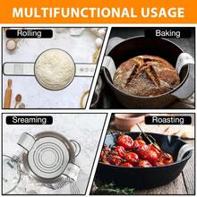 Reusable Long Handle Silicone Dutch Oven Bread Sling Non Stick Transferable Dough Baking Mat Liner - Multicolor - View 3