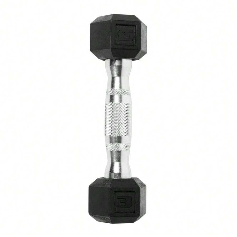 Set Of 2 Unique Rubber Hex Dumbbells, Lightweight Portable Fitness Equipment For Home Gym And Arm Workout - 3 Lb - View 1