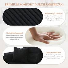 Modern 4-Personen-Samtsofa Mit Beidseitigen Chaiselongues, Integrated Stauraum, Getränkehaltern, USB-Anschlüssen Und Ausziehbarer Schlaffunktion – Style Für Jedes Wohnzimmer.Schwarz - Black + Corduroy + Foam + 4 Seat - View 6