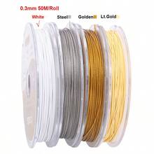 1/4 cuộn dây thép không gỉ 304 7 sợi màu vàng và bạc - Dây thủ công siêu mềm dẻo với độ dày siêu mỏng 0.3mm-0.6mm, độ bền chắc chắn để làm vòng cổ & vòng tay, các dự án DIY xâu hạt, dây dùng để làm trang sức, tạo vòng tay, thủ công không cần bảo dưỡng (1/4 cuộn) - dây - Xem 25