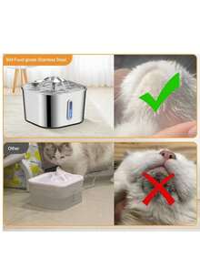 Bình đựng nước cho mèo/chó dung tích 2.2L/74oz, bát nước bằng thép không gỉ, thích hợp cho mèo và chó nuôi trong nhà. - Nhiều màu - Xem 5