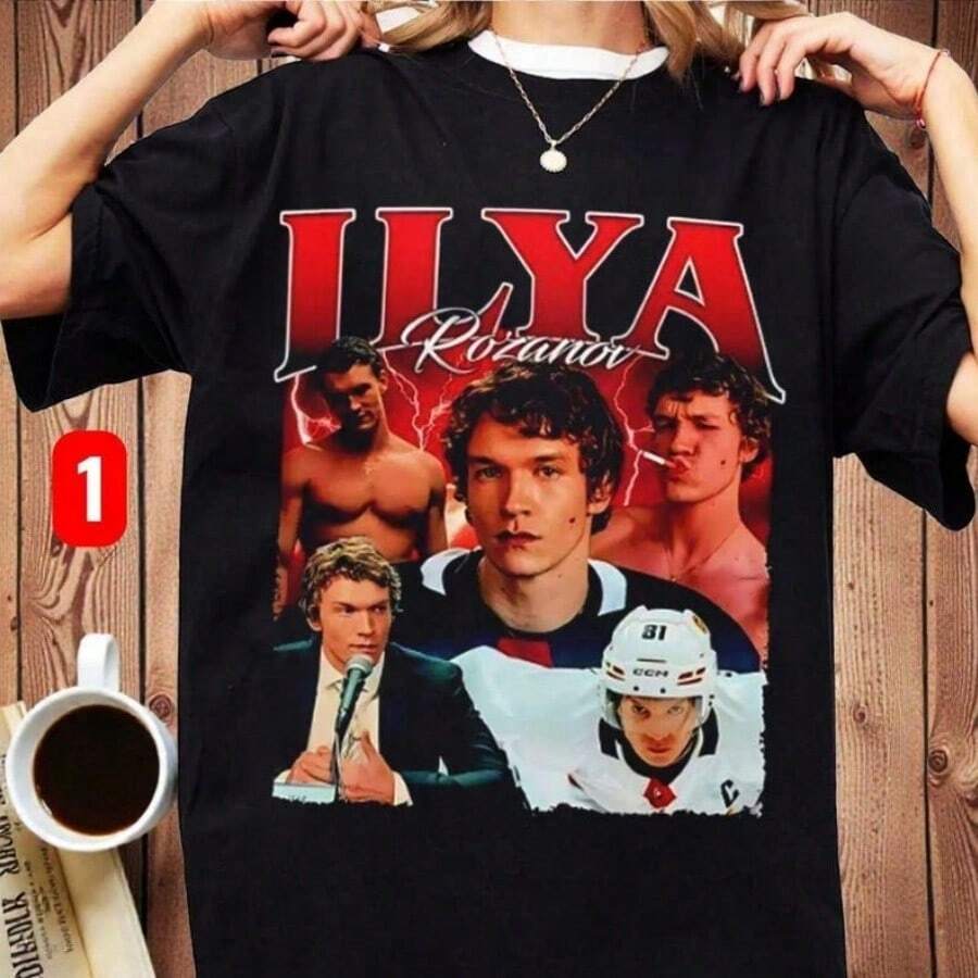 Bookish Ilya Rozanov Heated Rivalry Print Crew Neck T Shirt Sweatshirt Casual Wear Tops Plus Size Clothes Business Casual Y2k Hockey Romance Graphic Short Sleeve Fandom Tee Suitable For All Seasons Machine Washable For Boo - màu đen - Xem 1