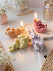 3D Easter Bunny Rabbit Silicone Mold - Flexible Rabbit Mold Suitable For DIY Candle, Resin, Soap, Plaster Craft - Asymmetric Shape For Detailed Spring Crafts, Wax, Clay, Resin (Ideal For &) - Rabbit Mold - View 3