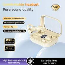 NEW SENYANG 沈阳新款真无线入耳式/夹耳式TWS情侣时尚双蓝牙耳机，迷你情侣蓝牙耳机，音乐耳塞，TWS HIFI深沉低音立体声ENC高清通话耳机，适用于安卓手机，运动耳机，情人节礼物，智能耳机 - 均碼 - 查看 10