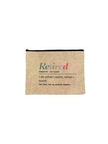 女士退休化妆包，印有“我行我素，想干嘛就干嘛”字样，“退休”主题化妆包，退休礼物袋，可重复使用，彩色图案手提袋，优雅拉链封口，适合学习、教堂礼拜、旅行、海滩等场合。可机洗，退休礼物，送给女性的退休礼物，适合节日、生日、婚礼，时尚设计，是送给女性的完美退休礼物。 - 彩色 - 查看 13