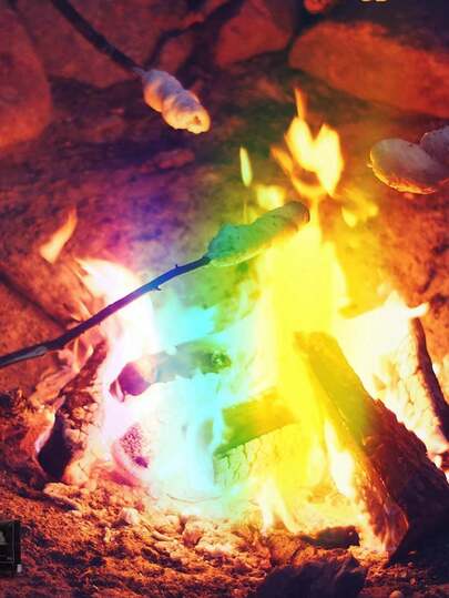 20/10个可变色火焰道具，适用于户外火盆、露营篝火、壁炉装饰，不易燃不易爆，可用于派对、露营、婚礼、节日庆典拍照。