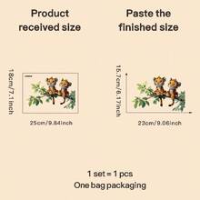 1pc 2D Flat Printed Tiger, Branch, Green Leaves, Butterfly Wall Sticker | Creative Self-Adhesive Removable PVC Decorative Sticker Suitable For Living Room, Bedroom, Dining Room, Windows And Glass - A - View 7