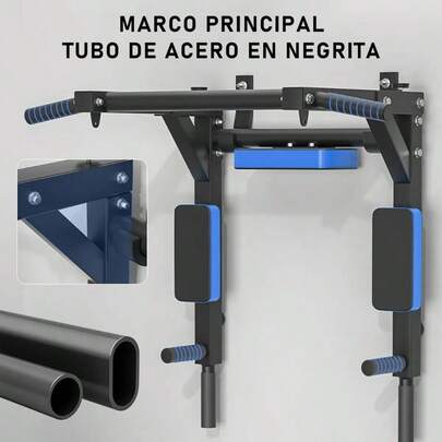 Barra 8en1 Dominadas Multifunciona Ejercicio Gym Calistenia Color Azul