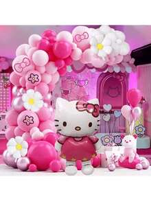 4 pièces de nouveaux ballons en aluminium de dessin animé, set de ballons métalliques en forme de chat, convient pour les fêtes à thème, les décorations d'anniversaire, les arrière-plans, les studios de photographie, la fête des mères, la Saint-Valentin, la remise des diplômes, Noël et autres occasions - Multicolore - Voir 3