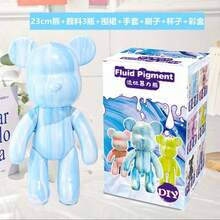 Figura creativa tipo oso, ideal para arte y decoración. Incluye pigmentos líquidos para crear efectos marmoleados únicos y personalizarla a tu estilo. Perfecta como actividad, regalo original o pieza decorativa moderna. Viene con accesorios completos para una experiencia fácil y divertida. - Celeste - Ver 2