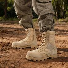Men's Practical Tactical Boots | Dual-Layer Suede Leather 41-46 | Thick Anti-Slip Rubber Sole, Street Fashion - Khaki - View 2
