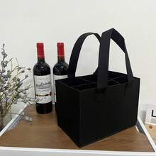6-Bottle Felt Wine Tote Bag, Portable Felt Red/Wine Bottle Carrier, Lightweight Organizing Storage Bag, Multifunctional Fashion Gift Bag - Multicolor - View 10