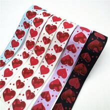 5码 1英寸 25毫米 情人节丝带 印制LOVE丝带 适用于手工设计 情人节 婚礼 圣诞节 装饰 礼品盒 包装用品 - Pick colors - 查看 4